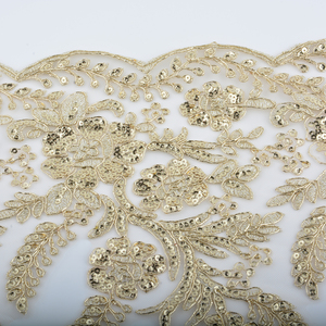 Nhà Máy Trực Tiếp Sequin Thêu Ren Cắt Tỉa Đám Cưới Lưới Ren <span class=keywords><strong>Trim</strong></span> Dây Thêu Guipure Quần Áo May Mặc - Product Image 5