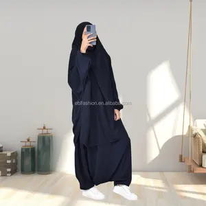 Yibaoli Factory supply manufacturer two piece khimar and sarouel jilbab with harem sarwel pants islamic prayer clothes