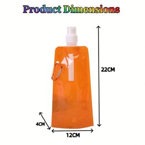 Bouilloire pliable portable en PE avec logo personnalisé et mousqueton, sac à eau pour sports de plein air, randonnée, camping, cyclisme, concerts - Product Image 2