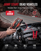 GOOLOO GP4000 4000A 26800mAh Araba Kamyon Çalıştırıcı 12V El Kranklı Acil Durum Güçlendirici Hava Kompresörü Pompası Kombosu LED Aydınlatma