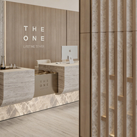 Bureau de réception moderne personnalisé en surface solide diamantée pour hall d'hôpital avec design durable et garantie de 10 ans