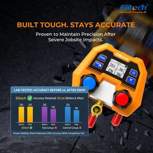 Manómetro Digital <span class=keywords><strong>Elitech</strong></span> para Sistemas de Refrigeración HVAC, Refrigerantes R410A/R454B/R32/R134, Presión y Temperatura - Product Image 6
