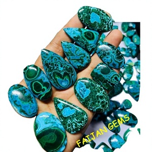 Cabochons en Chrysocolle et Malachite Naturels de Haute Qualité, Certifiés par FAIJAN GEMS Rajasthan, Vente en Gros - Product Image 1