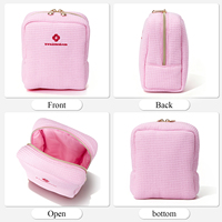 Sac de maquillage gonflable personnalisé Koncai pour voyage, organiseur mignon en coton matelassé gaufré, trousse de toilette cosmétique pour femmes