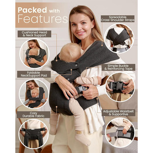Ayarlanabilir bebek taşıyıcı giymek kolay özel baskı bebek taşıyıcı premium eller ücretsiz sling bebek taşıyıcı özel logo ile - Product Image 6