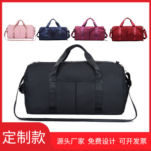 Gym Bag With Wet Dry Separation Waterproof Large Capacity Travel Bag For Leisure Unisex Solid Color Zipper Opening Soft Handle - Product Image 5