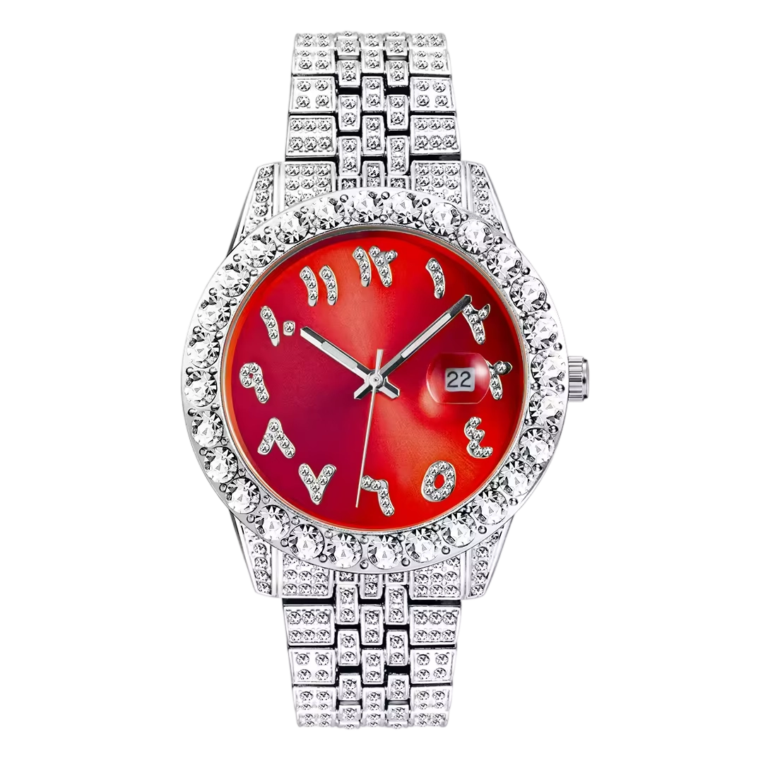 argent avec cadran rouge