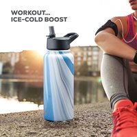 Bouteille d'eau isotherme classique à double paroi pour le voyage, la randonnée, en acier inoxydable, isolée sous vide