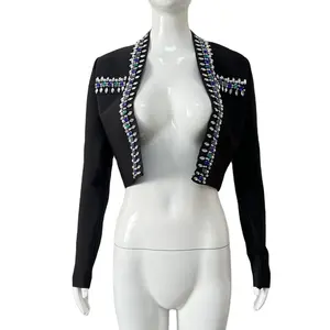 Trending उत्पादों लघु कोट महिलाओं रात लंबी बांह हीरे के साथ पट्टी प्रकाश कोट 2022 नई आगमन कपड़े