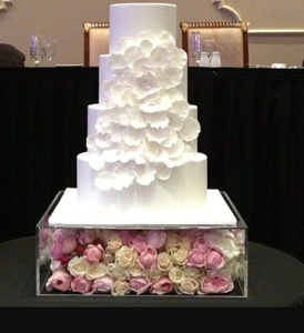 Bespoke 5 Hai Mặt Rõ Ràng Acrylic Bánh Phân Cách Với Nắp Cho Đám Cưới <span class=keywords><strong>Lucite</strong></span> Hộp Cube Hiển Thị Trường Hợp - Product Image 6