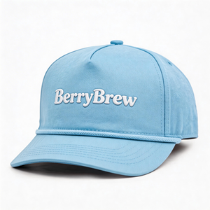 Gorra de Béisbol Personalizada 100% Algodón, Gorra de 5 Paneles con Cierre a Presión, Gorra Bordada con Cuerda - Product Image 3