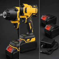21V Bürstenloser Akku-Schlagschrauber 1/2 Zoll Vierkantantrieb 600Nm 1000W Lithium-Ionen-Set mit Zwei Akkus