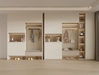 Meuble à chaussures moderne haut de gamme sur mesure avec compartiment dissimulé pour l'entrée et la décoration de toute la maison