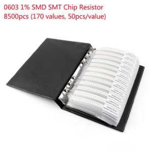 SMD resistore 0201/0402/0603/0805/1206 libro campione 1% 5% <span class=keywords><strong>0</strong></span> a 10M 170 valori * 50 pz 8500 pz Set campione assortito Kit elettronica - Product Image 5