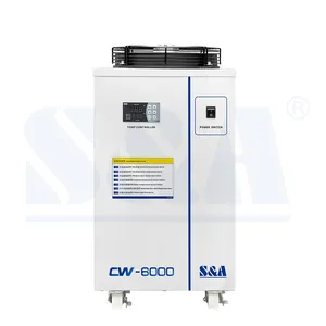 S&A CW-6000 ตู้เย็นอุตสาหกรรม De Agua ตู้แช่น้ําเชิงพาณิชย์ถัง 1HP เครื่องทําความเย็น