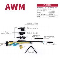 Nuevo Llavero Metálico con Forma de Rifle de Francotirador AWM con Mira Roja de 4/6/8 Aumentos, Directo de Fábrica