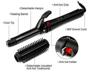 <span class=keywords><strong>Fer</strong></span> à cheveux électrique à <span class=keywords><strong>bon</strong></span> usage pour friser les cheveux Styler Peigne 3 en 1 Peigne à air chaud Brosse à bigoudi automatique - Product Image 2