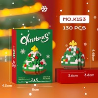 Mainan Puzzle Perakitan Plastik Edukatif Karakter Lucu Grosir, Blok Mikro DIY untuk Hadiah Natal