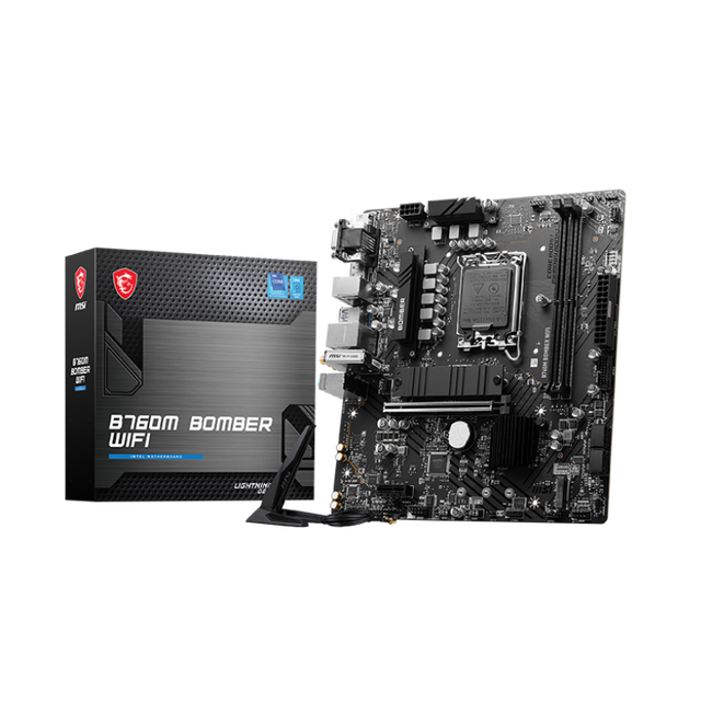 MSI B760M BOMBER WIFI DDR5 LGA 1700 PCI-E 3.0/PCI-E 4.0 Dual Gaming Motherboard