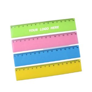 Règle promotionnelle portable personnalisée de 6 pouces en ABS, imprimée en sérigraphie couleur bonbon avec logo pour étudiants et événements - Product Image 1