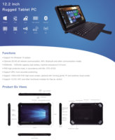 1D/2D/NFC collection de données ip65 étanche full HD 10 points écran tactile pc tablette robuste 12 pouces avec clavier