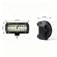 Barre lumineuse de travail LED à triple rangée de 6,6 pouces 120W, étanche IP68, 12-48V, 4800lm, lampe de conduite auxiliaire pour voiture tout-terrain, camion, chariot élévateur
