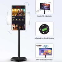 Factory Price 32 Inch Portable Touch Screen LED Smart TV 8+128G WiFi Screen Casting Remote Control Moveable Stand LCD 120Hz