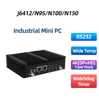 Mini PC industriel sans ventilateur N95 N100 N150, système Win10/11 Linux, ordinateur industriel, double affichage HD 4K DP, pare-feu, châssis