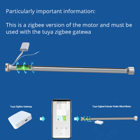 Motor Tubular Inteligente Tuya WiFi de 16 mm, Motor para Persiana Enrollable Automática con Batería, Control por Voz Alexa, Persianas Enrollables Motorizadas