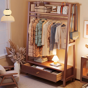 <span class=keywords><strong>Appendiabiti</strong></span> e porta cappelli in legno massello, mobiletto minimalista da terra con cassetti, piccolo scaffale portaoggetti per la casa - Product Image 2