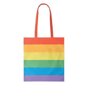 Bolsa de compras de algodón arcoíris BOREALIS, merchandising personalizado - Product Image 2
