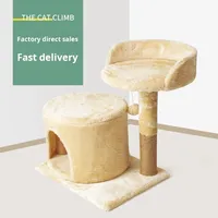 Gros moderne 3 niveaux écologique bois chat jouet cadre d'escalade 3D griffoir étagère Carton chat arbres grattoir
