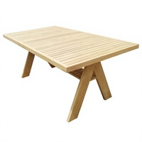 Luxe jardin extérieur en bois de teck table rectangle en bois table à manger