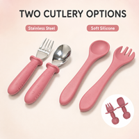 Ensemble d'alimentation pour bébé en silicone de qualité alimentaire sans BPA, assiette à ventouse, bol, gobelet, bavoir, cuillère, fourchette, kit de vaisselle pour tout-petits de 0 à 12 mois
