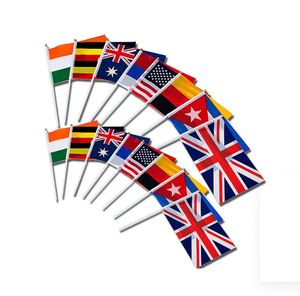 Оптовая продажа, дешевая цена, 100% полиэфирный материал, американский ручной развевающийся флаг с деревянным флагштоком для рекламной деятельности - Product Image 6