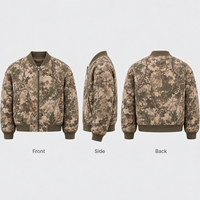 Blouson Bomber Homme Personnalisé en Twill Imprimé Camouflage Intégral avec Col Côtelé et Fermeture Éclair – Style Universitaire pour Tenue Quotidienne Urbaine