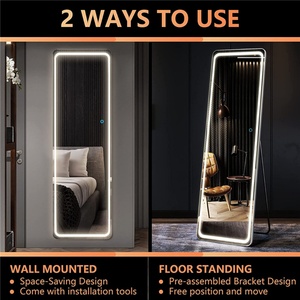 Modern Wall-Mounted Full Body <b>Mirror</b> <b>with</b> LED <b>Lighting</b> Cross-Border E-Commerce Sales for Salons Salon <b>Lighting</b> Fitting <b>Mirror</b> - Product Image 6