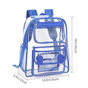Sac à dos transparent personnalisé en PVC résistant, grand sac à dos pour livres d'école pour étudiants universitaires - Product Image 6