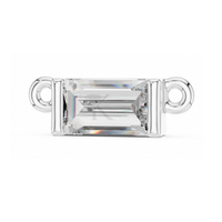 Colgante Minimalista Horizontal de Diamantes Cultivados en Laboratorio, Certificado IGI, de Lujo, Corte East West Step, Oro Sólido, Moderno, para Uso Diario