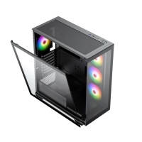 Tecnomall Latest Design Oem Dual Tempered Glass Desktop Computer Case Pc Gaming Casing Gamer Type C Usb3.0 Full Tower Atx Case