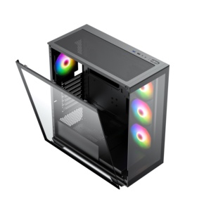 Tecnomall dernière conception Oem double boîtier d'ordinateur de bureau en verre trempé boîtier de jeu PC Gamer Type C Usb3.0 boîtier <span class=keywords><strong>Atx</strong></span> pleine tour - Product Image 5