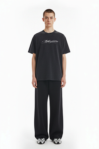 T-shirt imprimé rétro délavé à motif abstrait et style sombre, coupe ample à manches courtes, unisexe, collection 2026 à succès - Product Image 6
