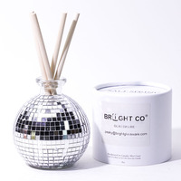 Bouteille diffuseur en verre boule disco premium 100 ml vide pour diffuseur à bâtonnets, pour la décoration et l'aromathérapie domestique