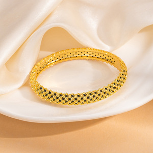 Fashion Bangle Zircon <b>Bracelet</b> Geometric Design Plated <b>Copper</b> Jewelry Spring 2026 Yiwu Origin - Product Image 2