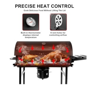 Barbecue <span class=keywords><strong>vertical</strong></span> 3-en-1 au charbon de bois populaire - Sans fumée, en fonte avec <span class=keywords><strong>brochettes</strong></span> automatiques pour les fêtes de jardin - Product Image 2