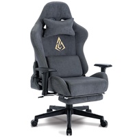 Chaise de jeu ergonomique moderne à dossier haut, accoudoirs 3D réglables, en cuir, vérin à gaz 3 positions, massage, pivotante, support lombaire, repose-pieds
