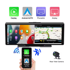 Carplay Auto Visão Noturna Android 10.26 Polegadas Dual Lente Dashcam 4k <span class=keywords><strong>Car</strong></span> DVR Câmera Dash Cam Projeto Navegação Tela Sensível Ao Toque - Product Image 3