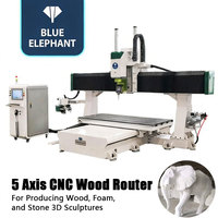 Machine CNC industrielle 1325 à 5 axes, 1325 ATC, CNC pour le bois, 8 outils, type carrousel, changeur d'outils automatique pour un travail 3D précis