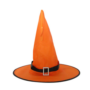 Halloween Witch Hat Pointed Cone Shape Black Red Orange Purple Green Pink Indoor Decoration Party Costume <b>Accessory</b> - Product Image 5