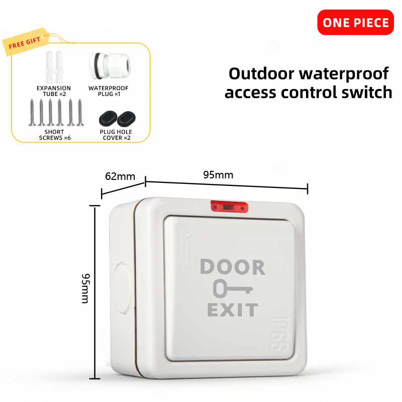 Interruptor de control de acceso impermeable para exteriores IP66
